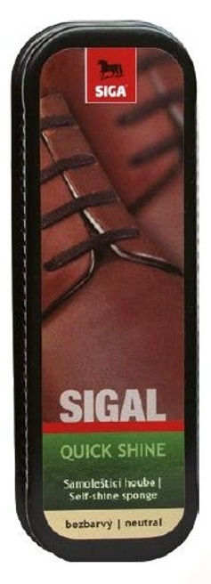 Sigal - quick shine, samoleštiaca hubka na topánky, bez farby