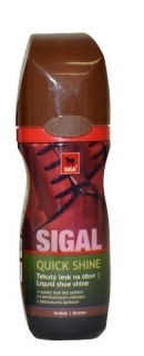 Sigal - quick shine, tekutý lesk na obuv, hnedý